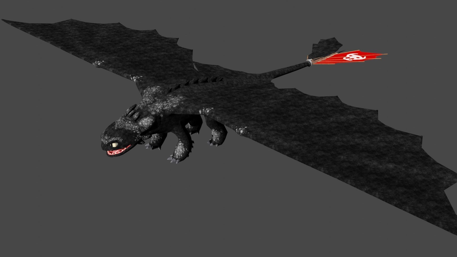 Toothless how to train your dragon Low-poly 3D model_1