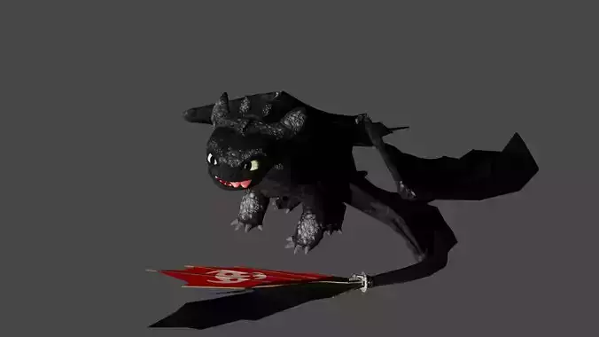 Toothless how to train your dragon Low-poly 3D model