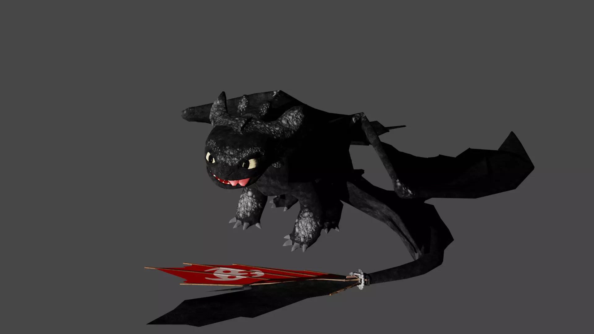 Toothless how to train your dragon Low-poly 3D model_0