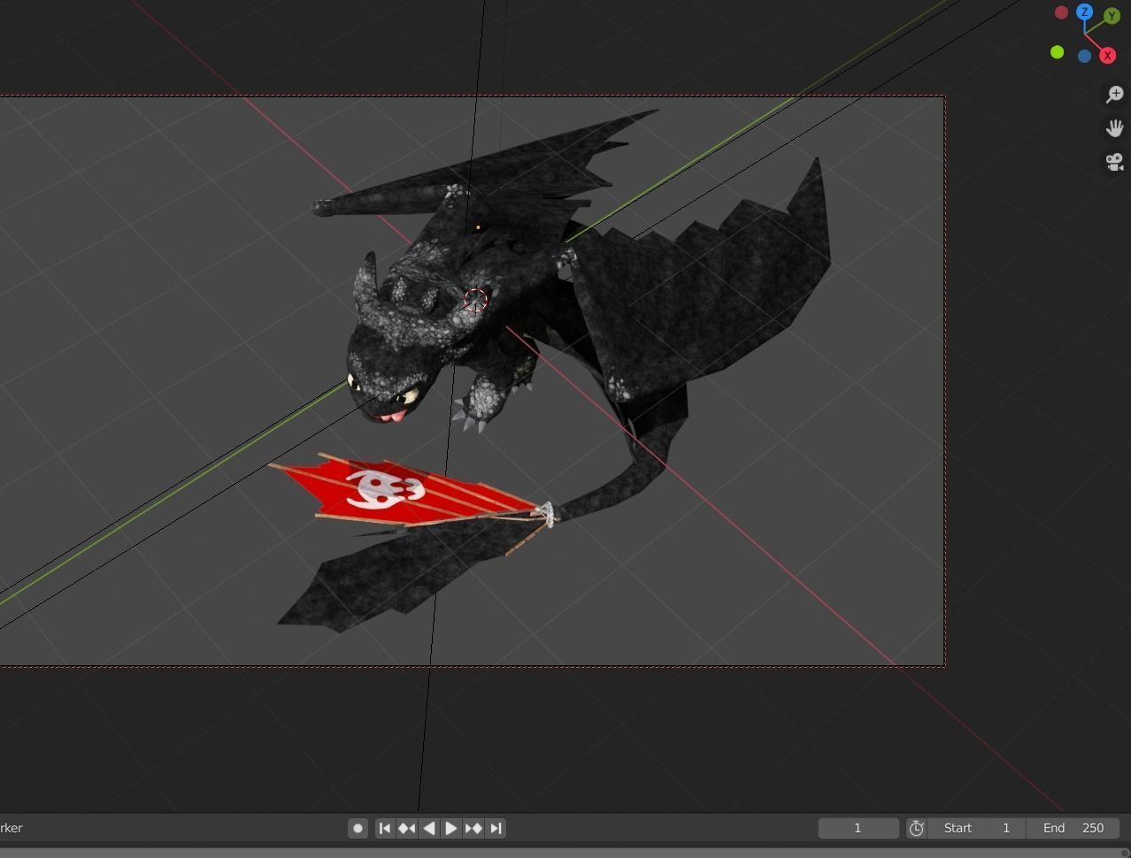 Toothless how to train your dragon Low-poly 3D model_2