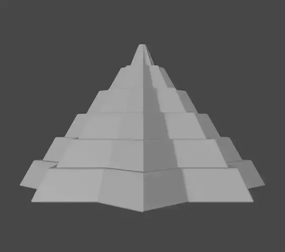 Pyramidal Structure 8 Corners Mayan Style Low-poly 3D model
