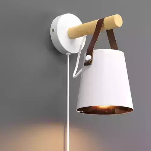 Leather wall lamp