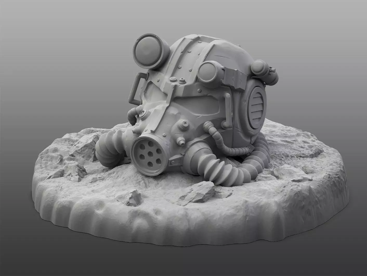 Fallout Helmet Scene 3D print model_0