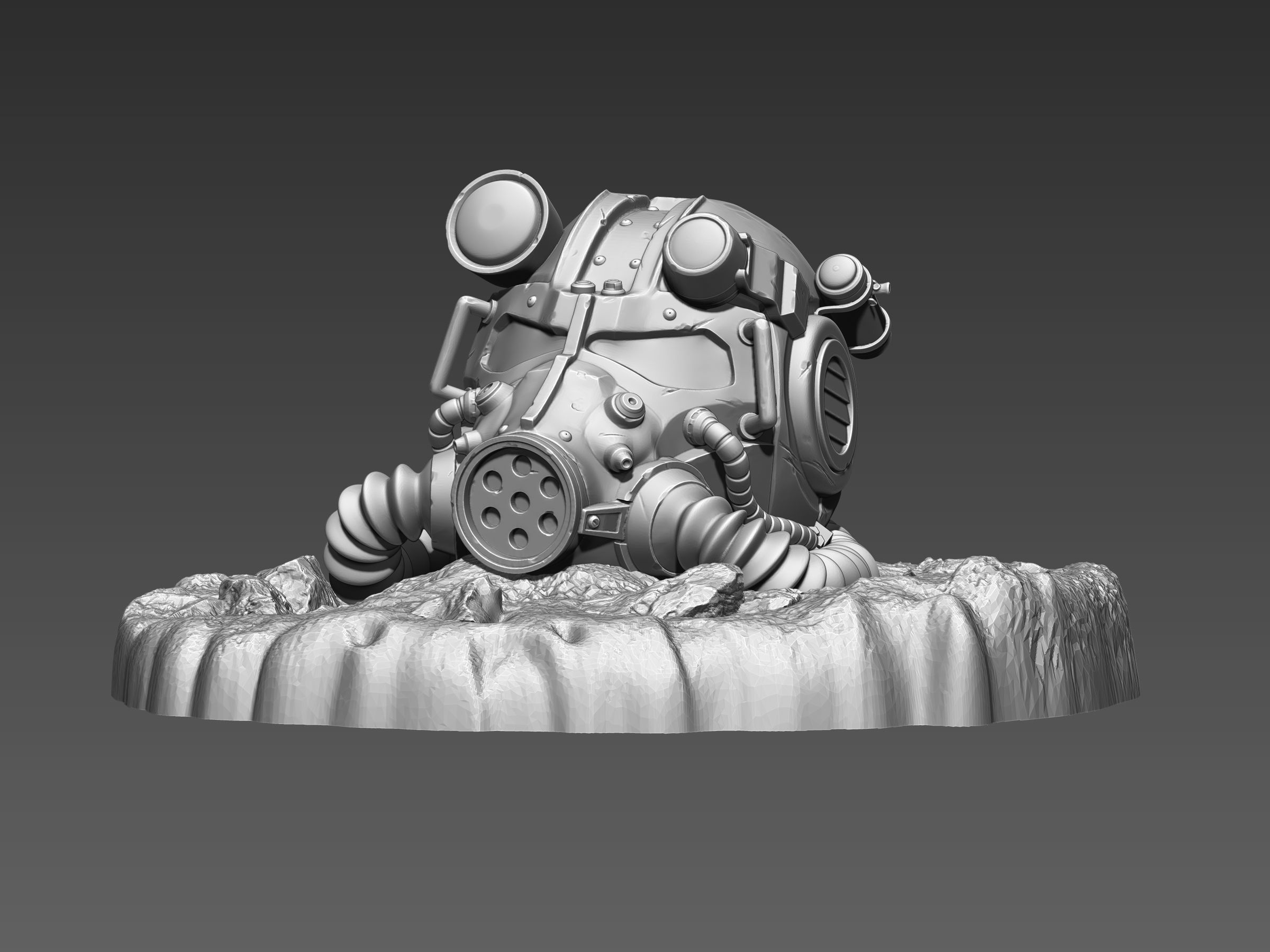 Fallout Helmet Scene 3D print model_3