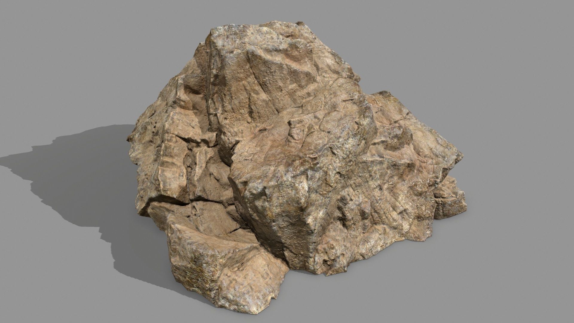 Rock Set pile of rocks Low-poly 3D model_8