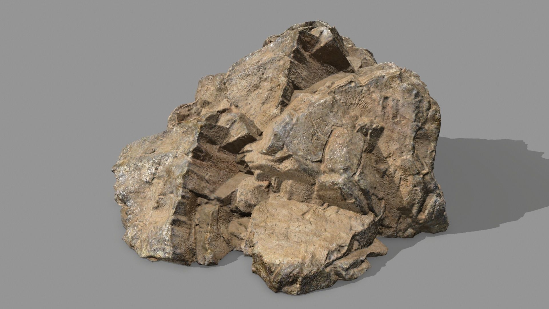 Rock Set pile of rocks Low-poly 3D model_10