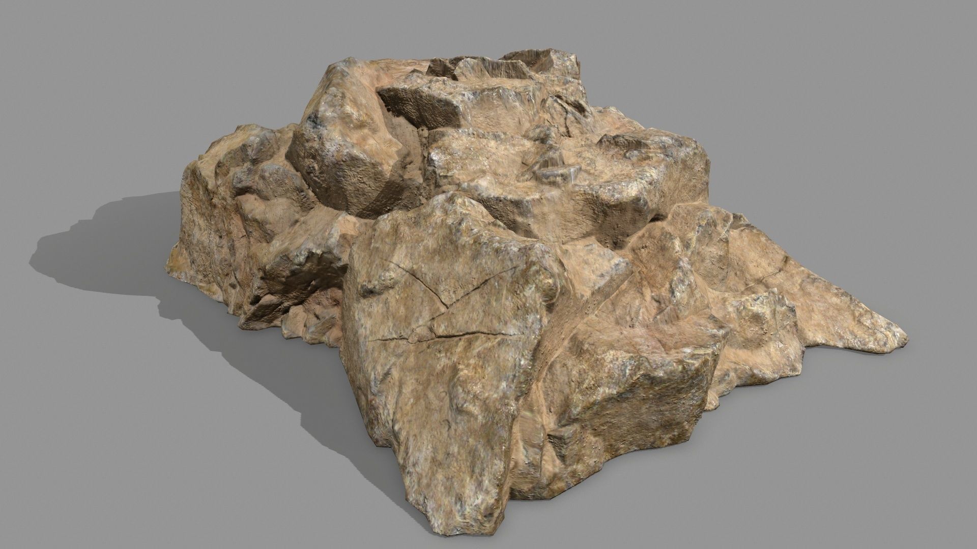 Rock Set pile of rocks Low-poly 3D model_7