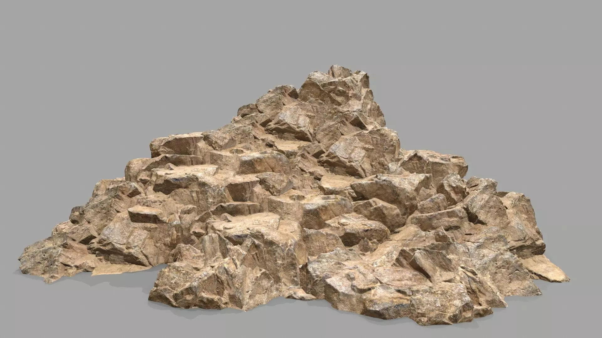 Rock Set pile of rocks Low-poly 3D model_0