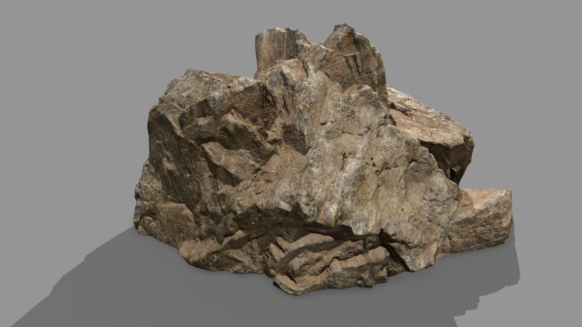 Rock Set pile of rocks Low-poly 3D model_9