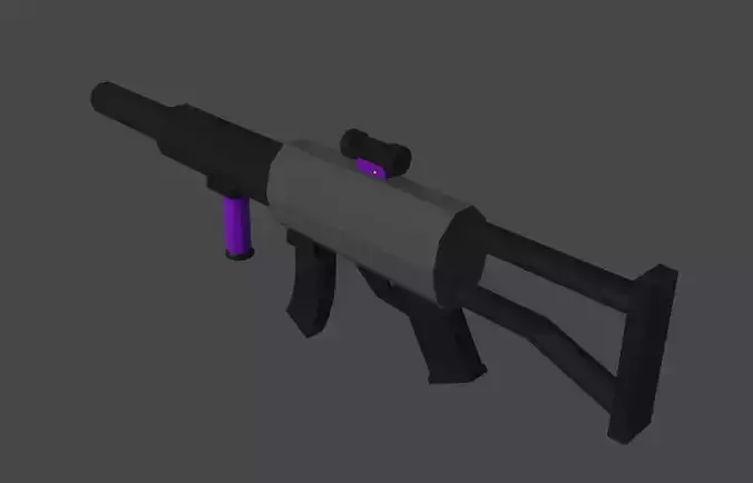 Low poly rifle gun