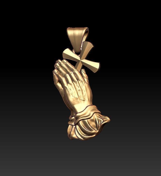 Praying Hands pendant 3D print model_9