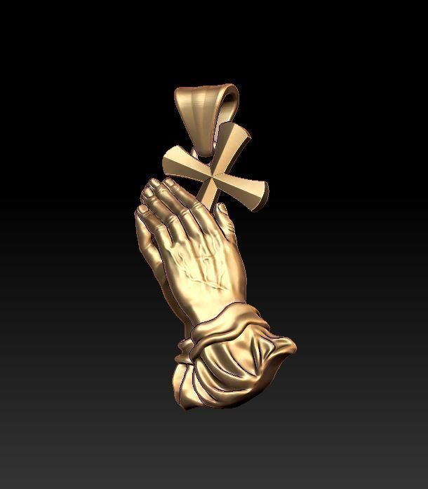 Praying Hands pendant 3D print model_12