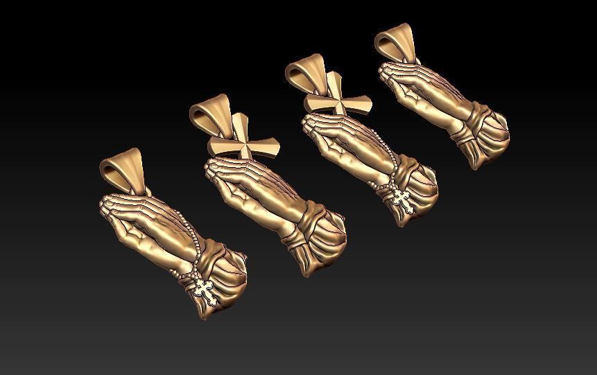 Praying Hands pendant 3D print model_6