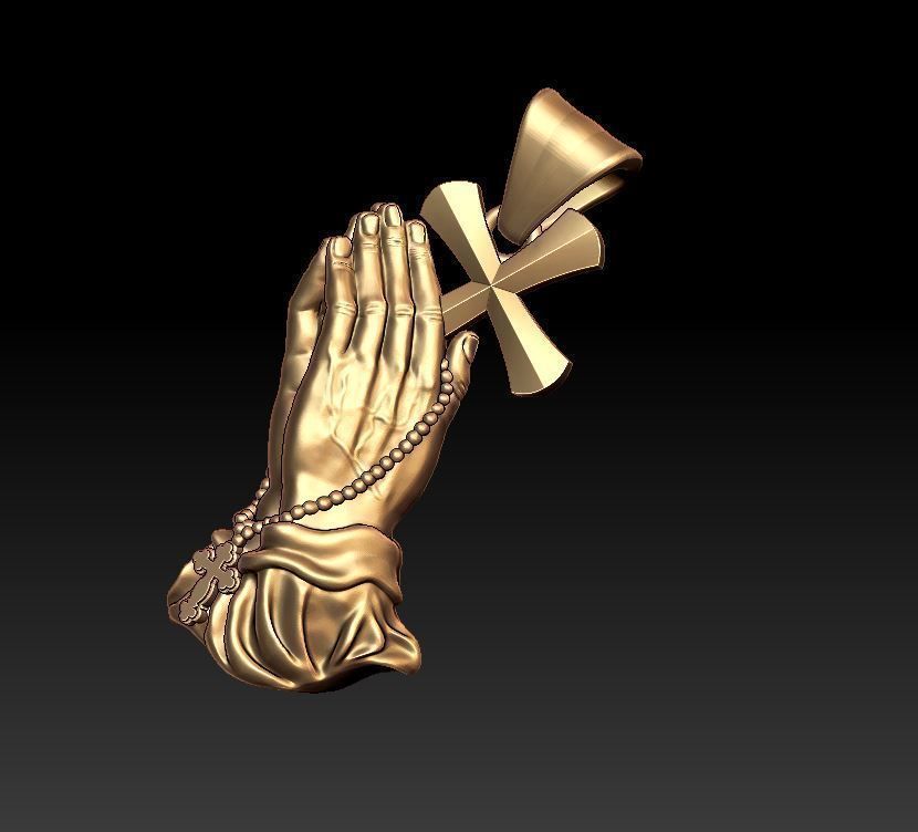 Praying Hands pendant 3D print model_11