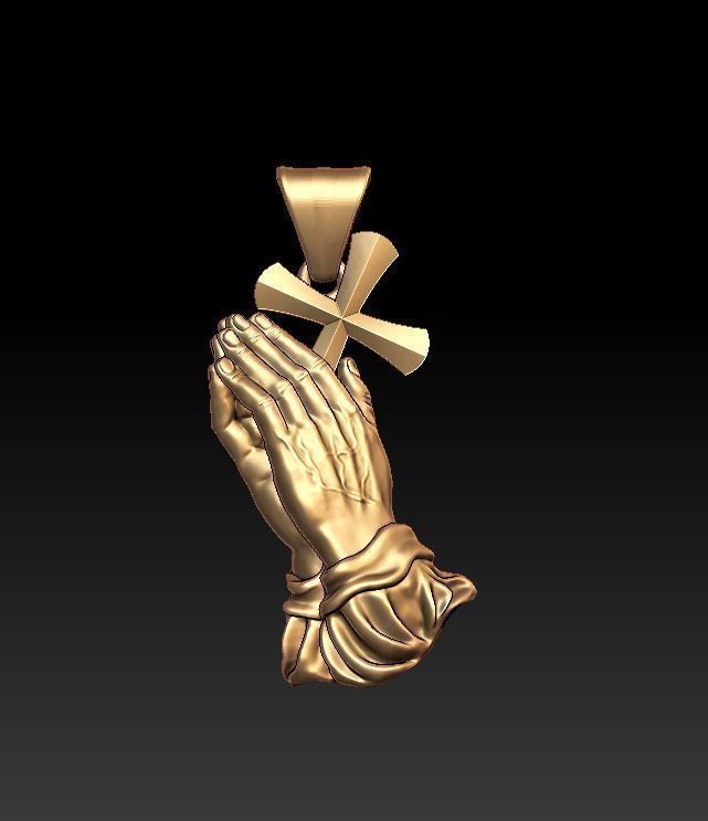 Praying Hands pendant 3D print model_8