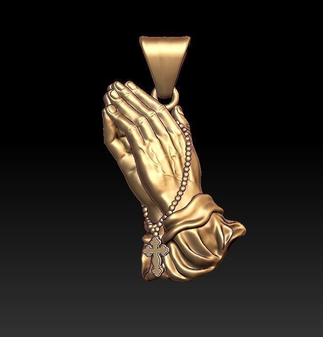 Praying Hands pendant 3D print model_10