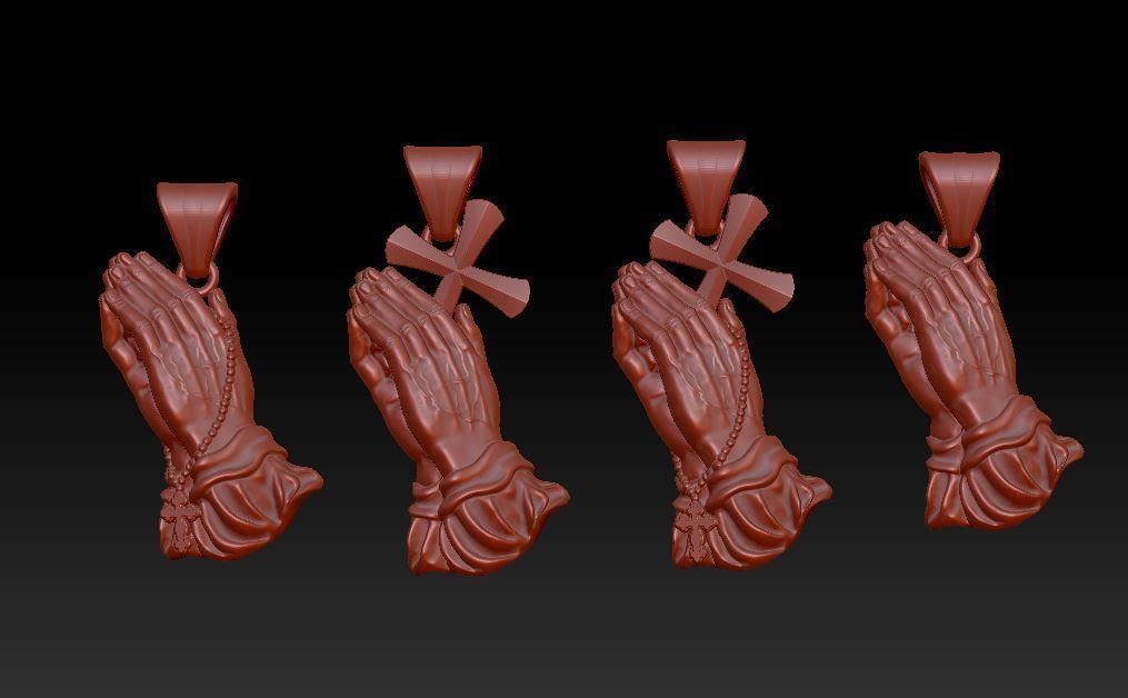 Praying Hands pendant 3D print model_3