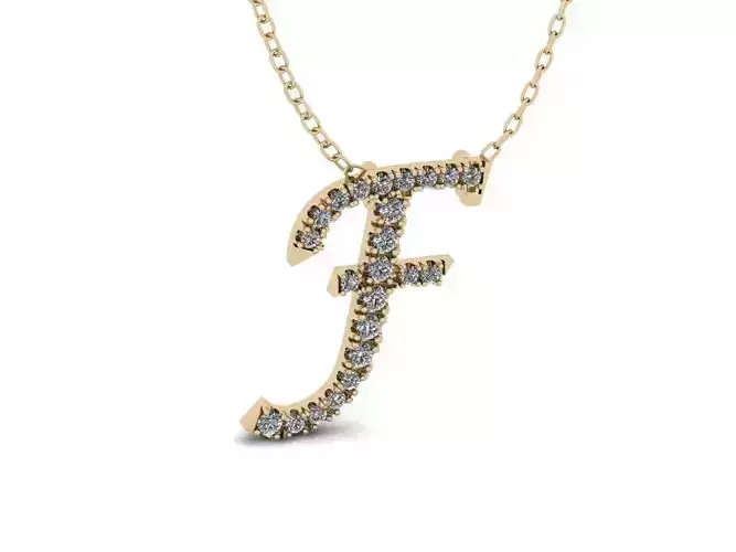 Pendant Alphabet Letter F 3D print model