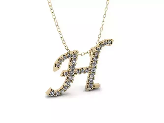 Pendant Alphabet Letter H 3D print model
