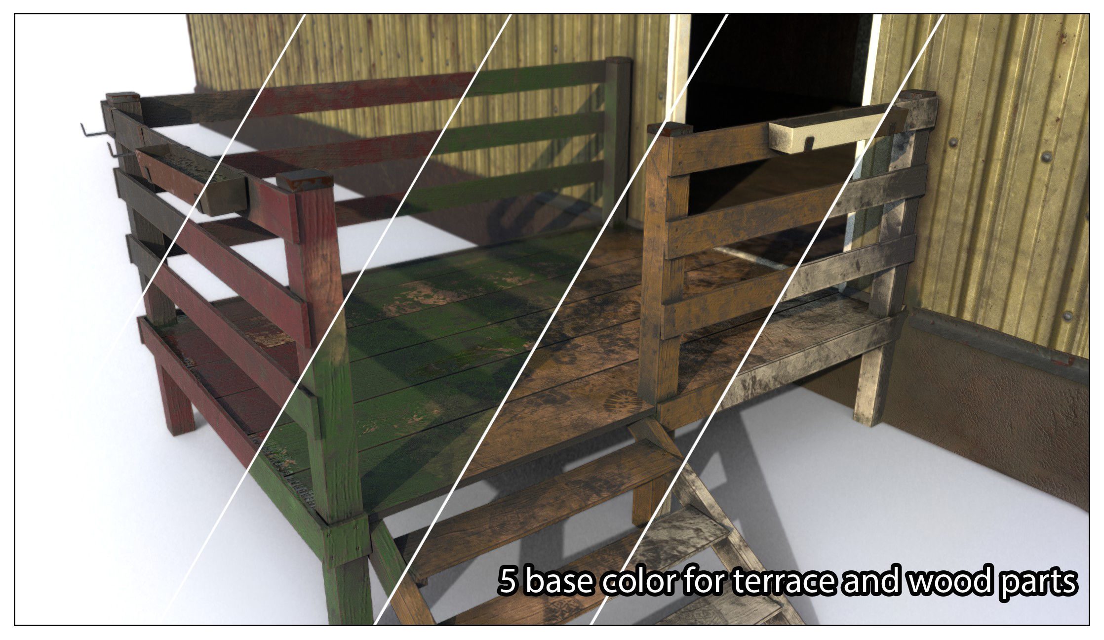 Abandoned House base 02 Low-poly 3D model_10