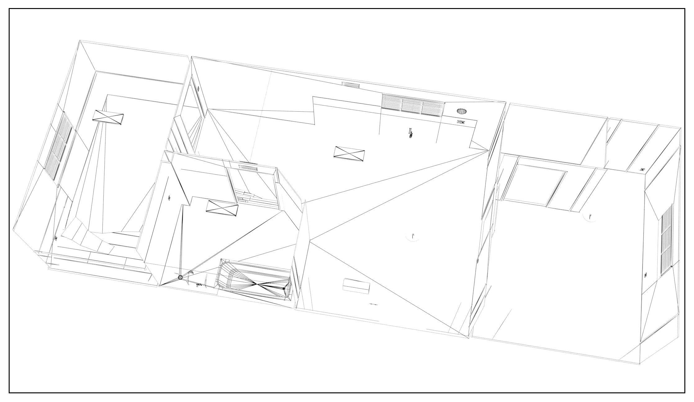 Abandoned House base 02 Low-poly 3D model_7