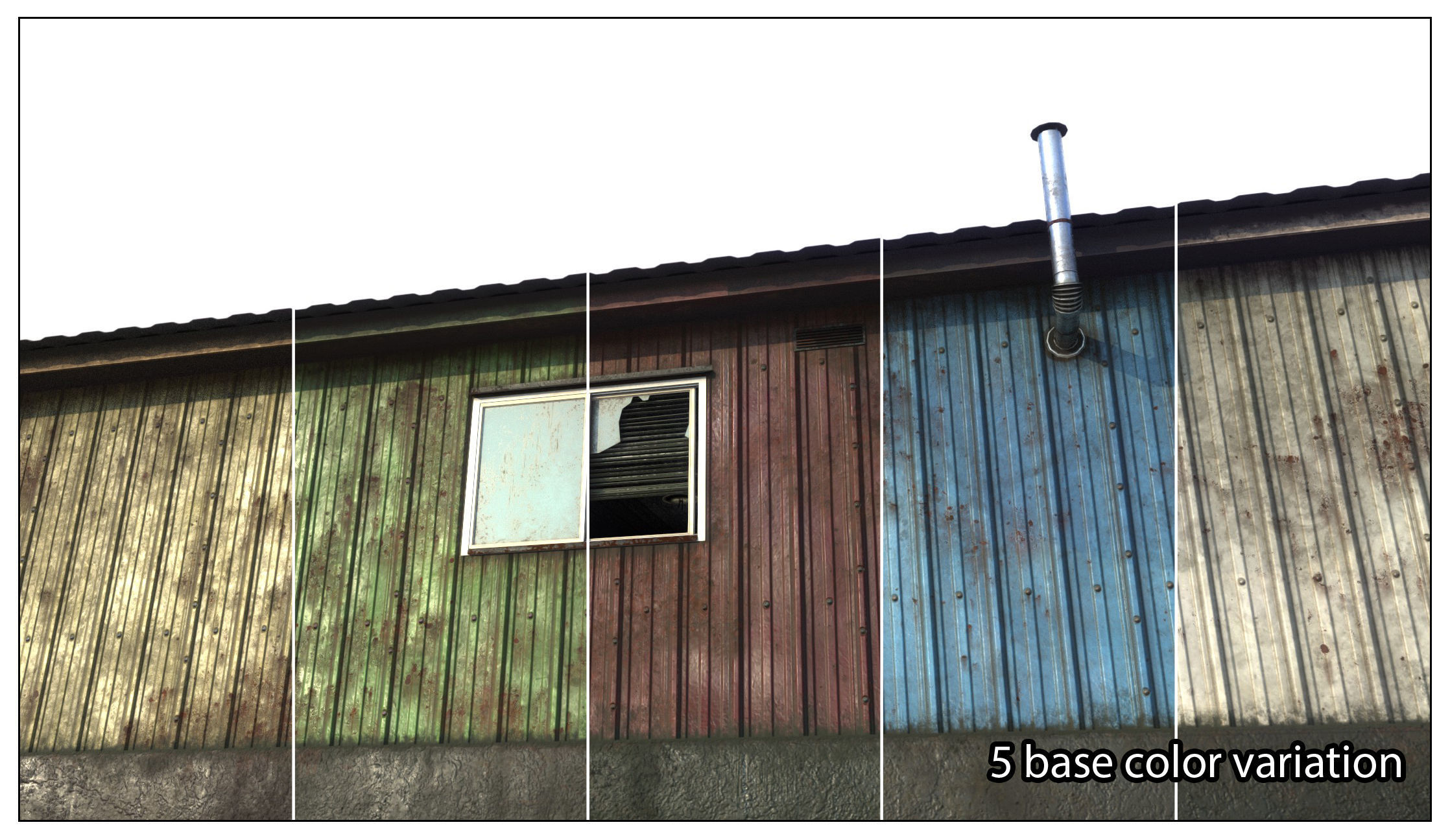 Abandoned House base 02 Low-poly 3D model_11