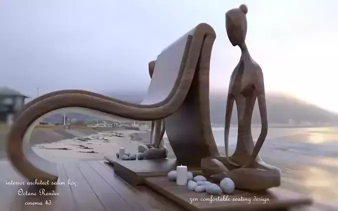 Comfortable   armchair  in ZEN style