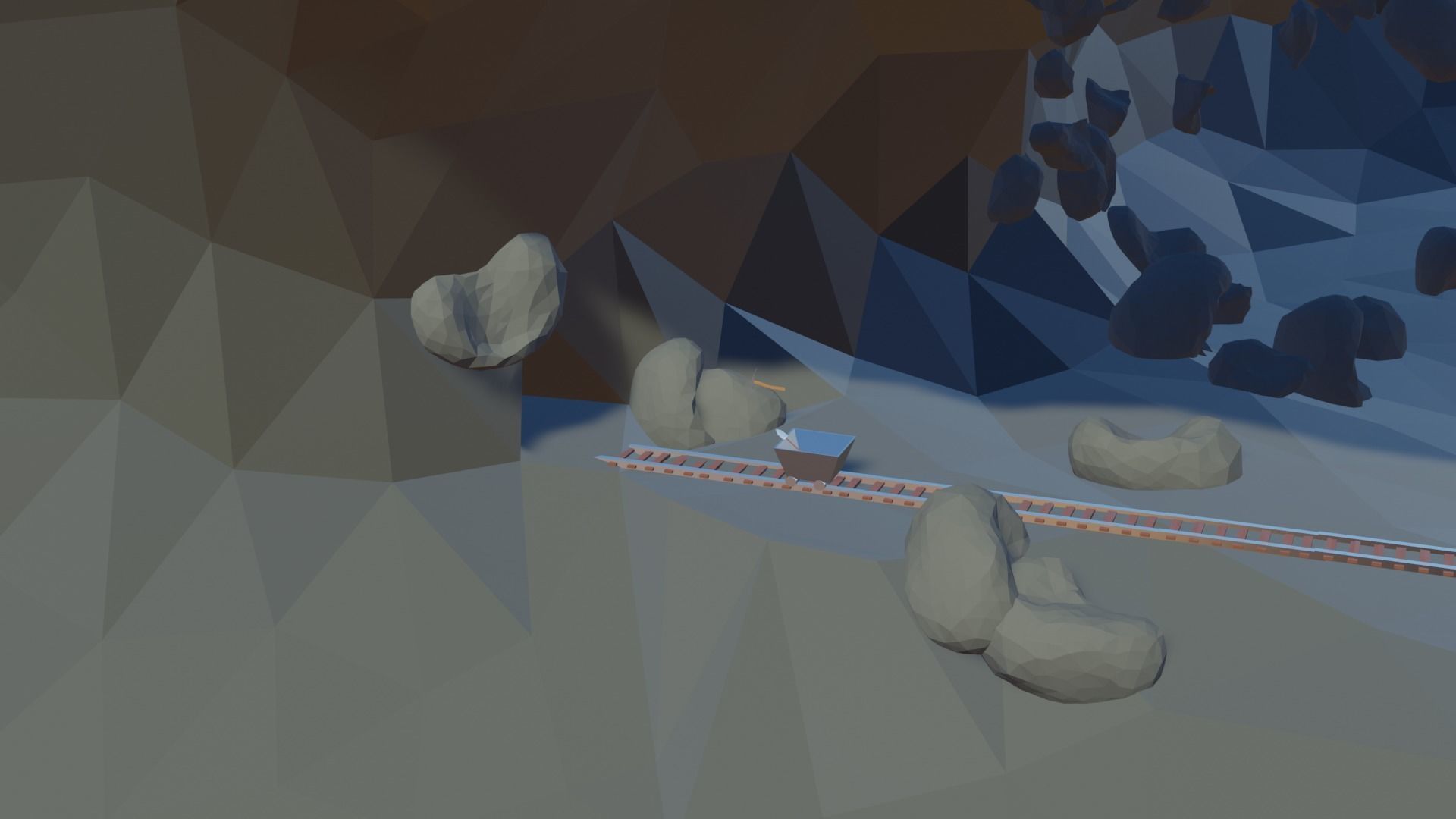 low poly terrain island with trees and lake 3D print model_6