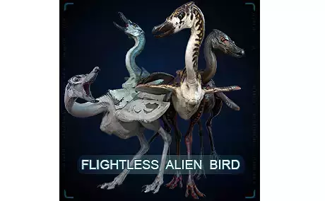 Flightless Alien Bird Low-poly 3D model