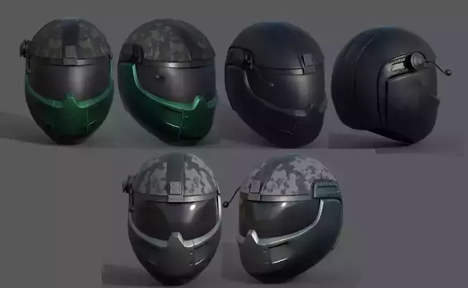 Helmets scifi military combat soldier fantasy pack 3 models 