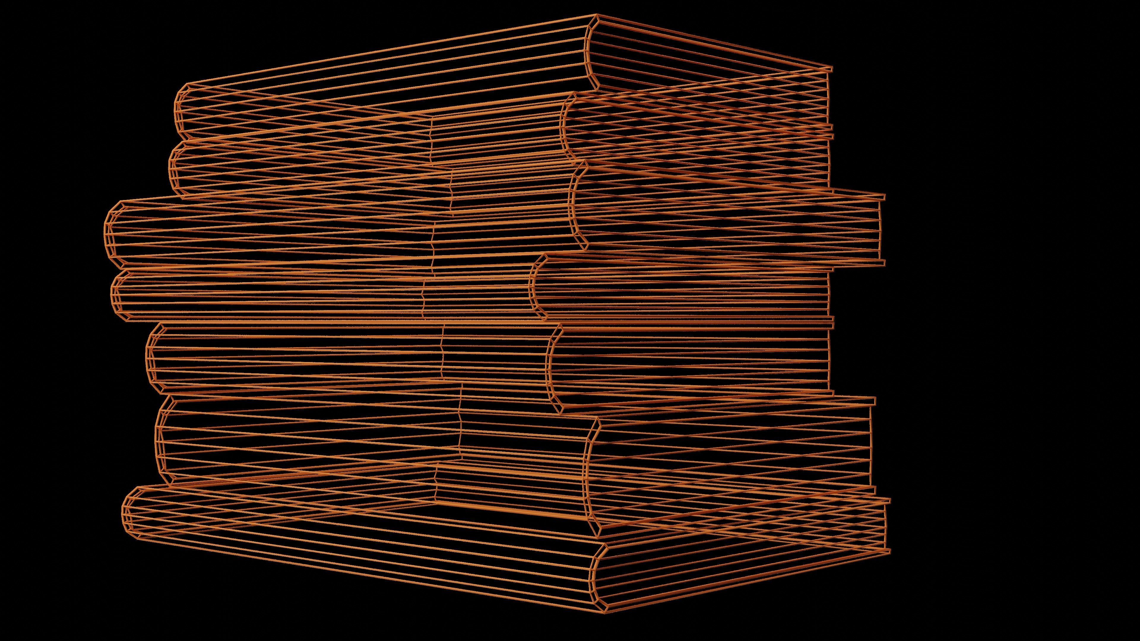 Books stack of on wooden table Free 3D model_9