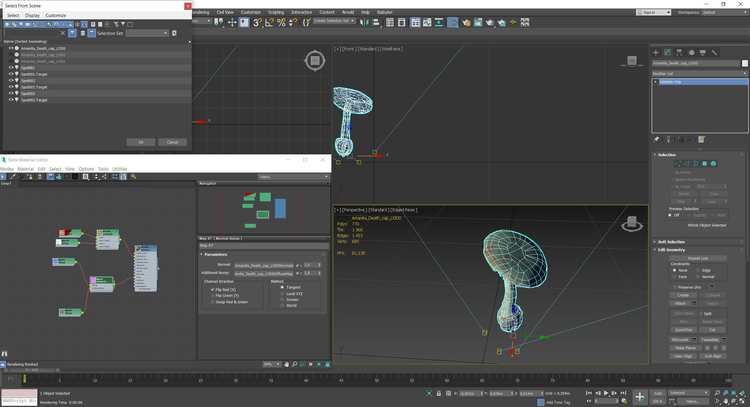 Amanita verna - fools mushroom Low-poly 3D model_64