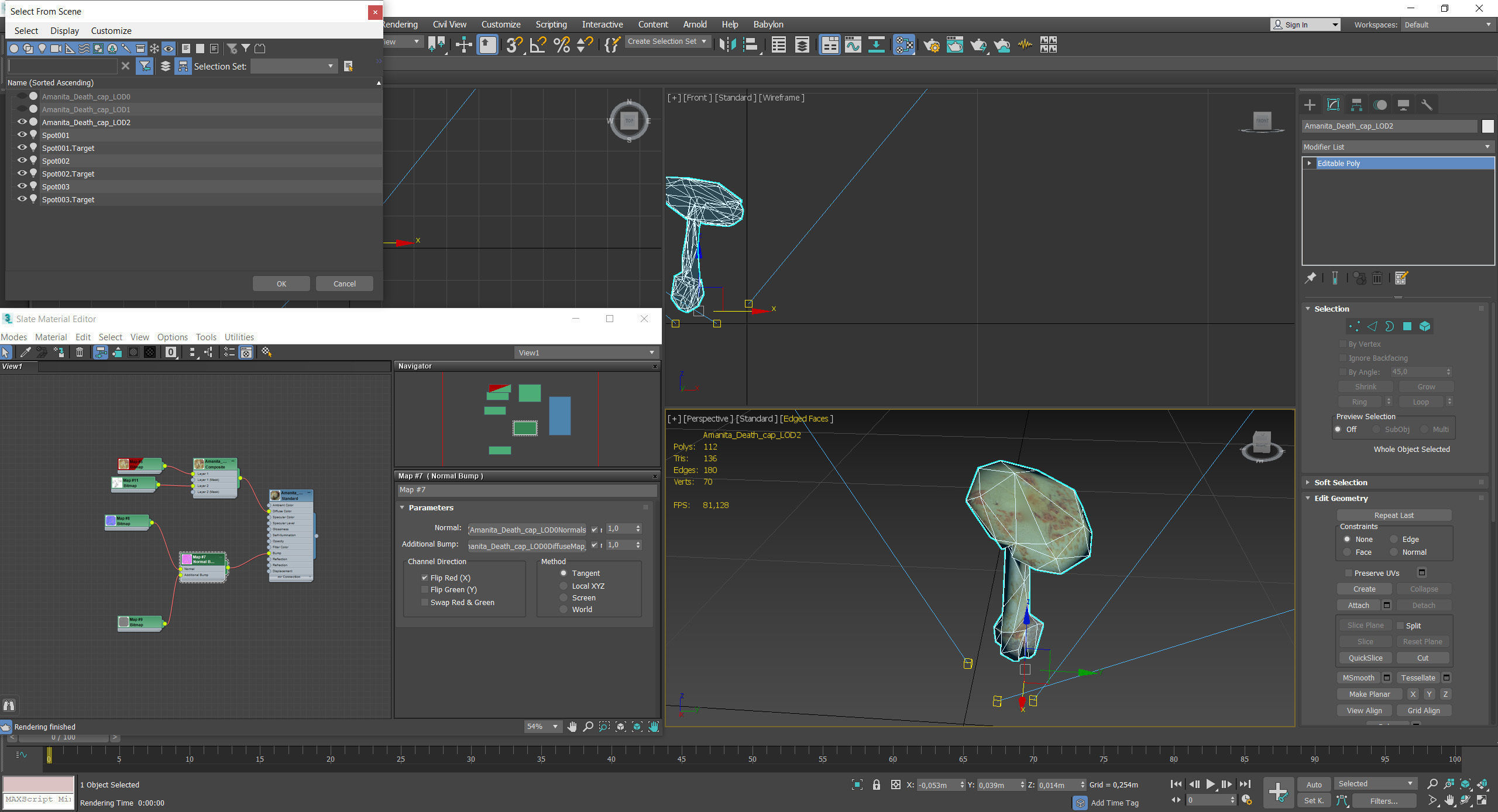 Amanita verna - fools mushroom Low-poly 3D model_65