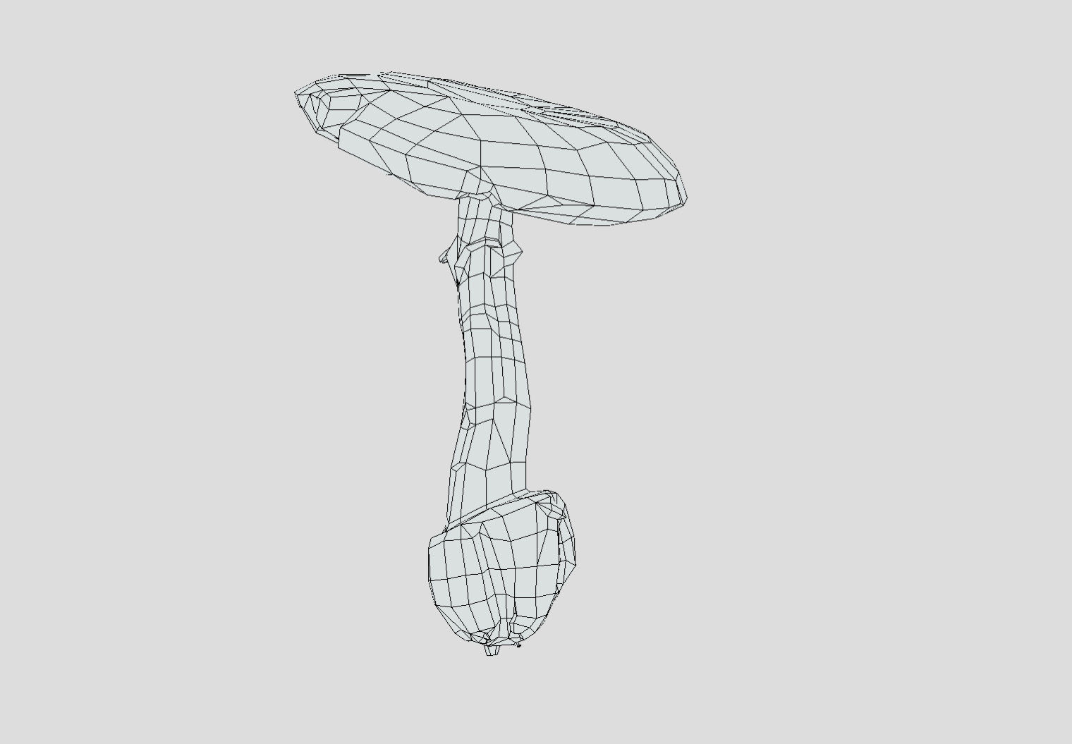 Amanita verna - fools mushroom Low-poly 3D model_19