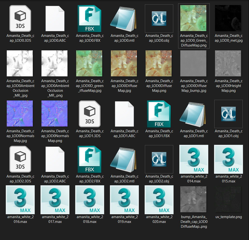 Amanita verna - fools mushroom Low-poly 3D model_18