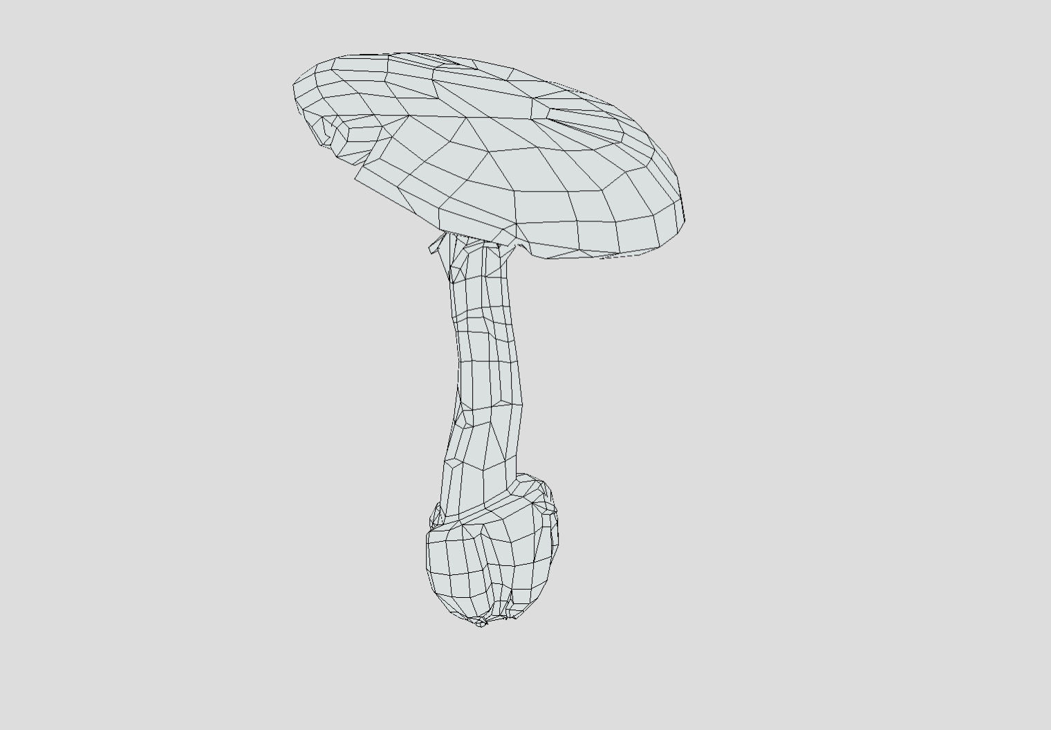 Amanita verna - fools mushroom Low-poly 3D model_21