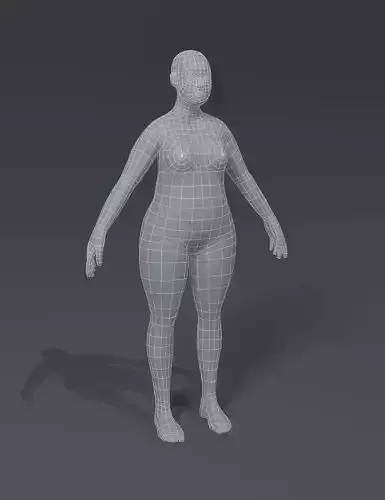 Female Body Fat Base Mesh 3D Model Low-poly 3D model