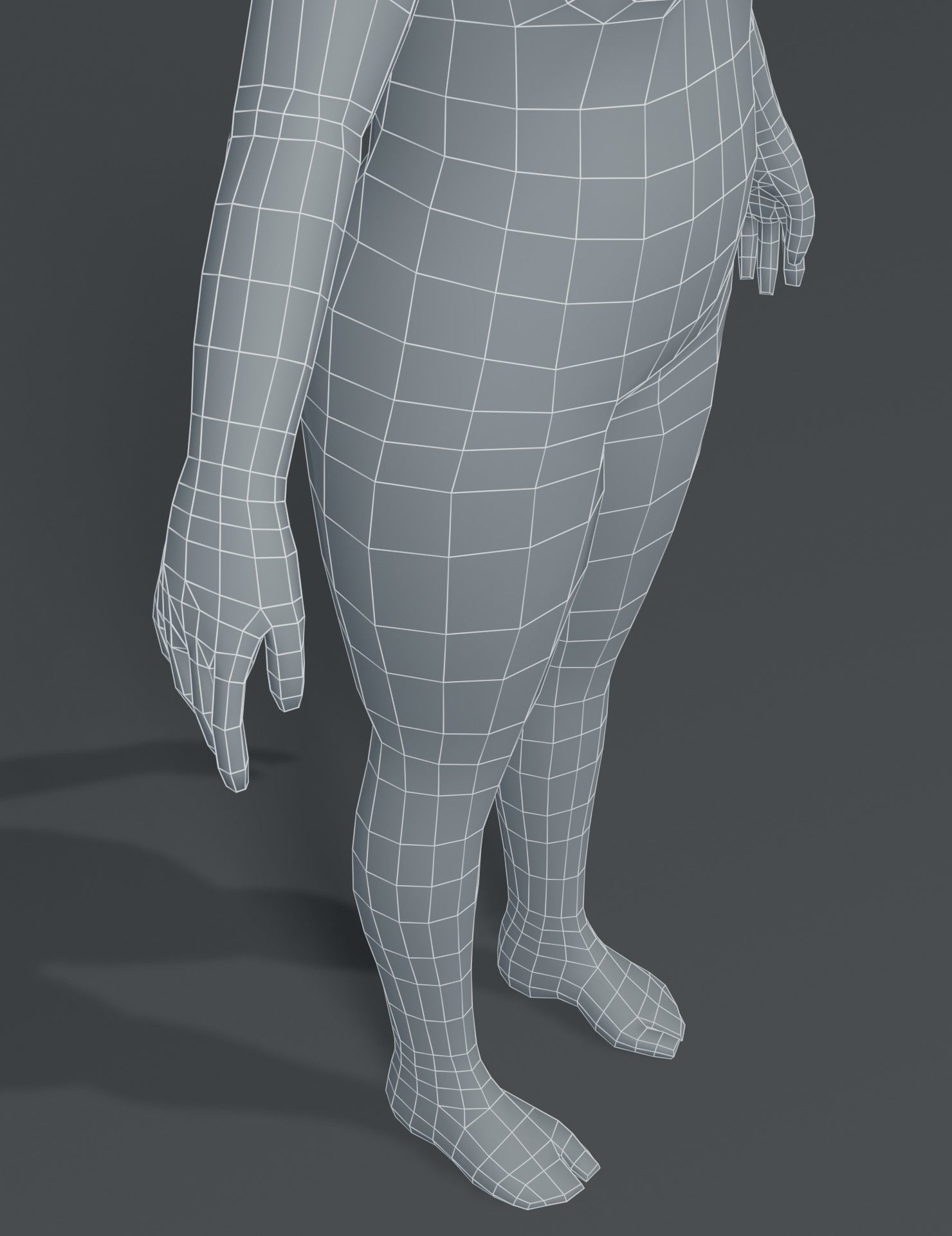 Female Body Fat Base Mesh 3D Model Low-poly 3D model_4