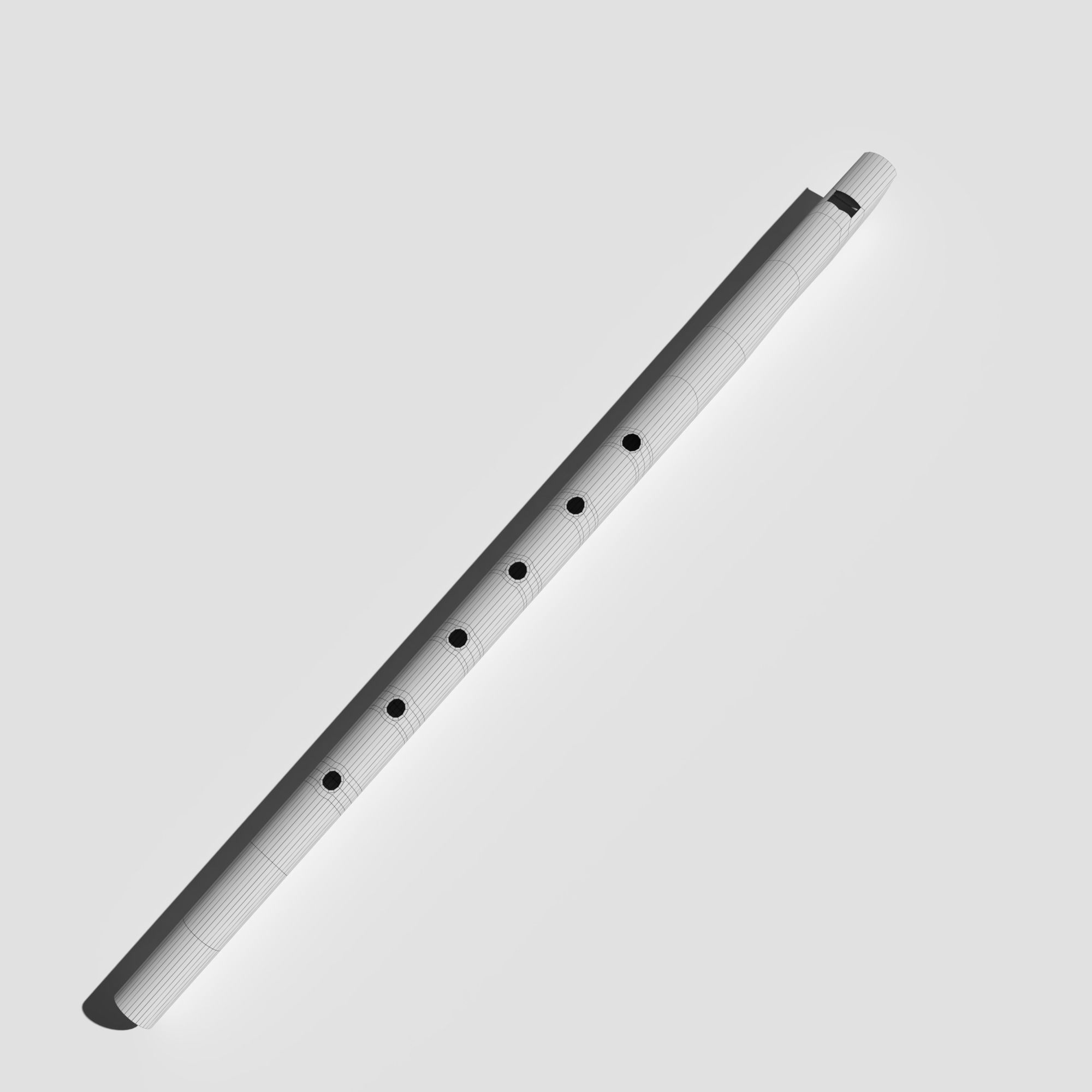 Tin Whistle Low-poly 3D model_9