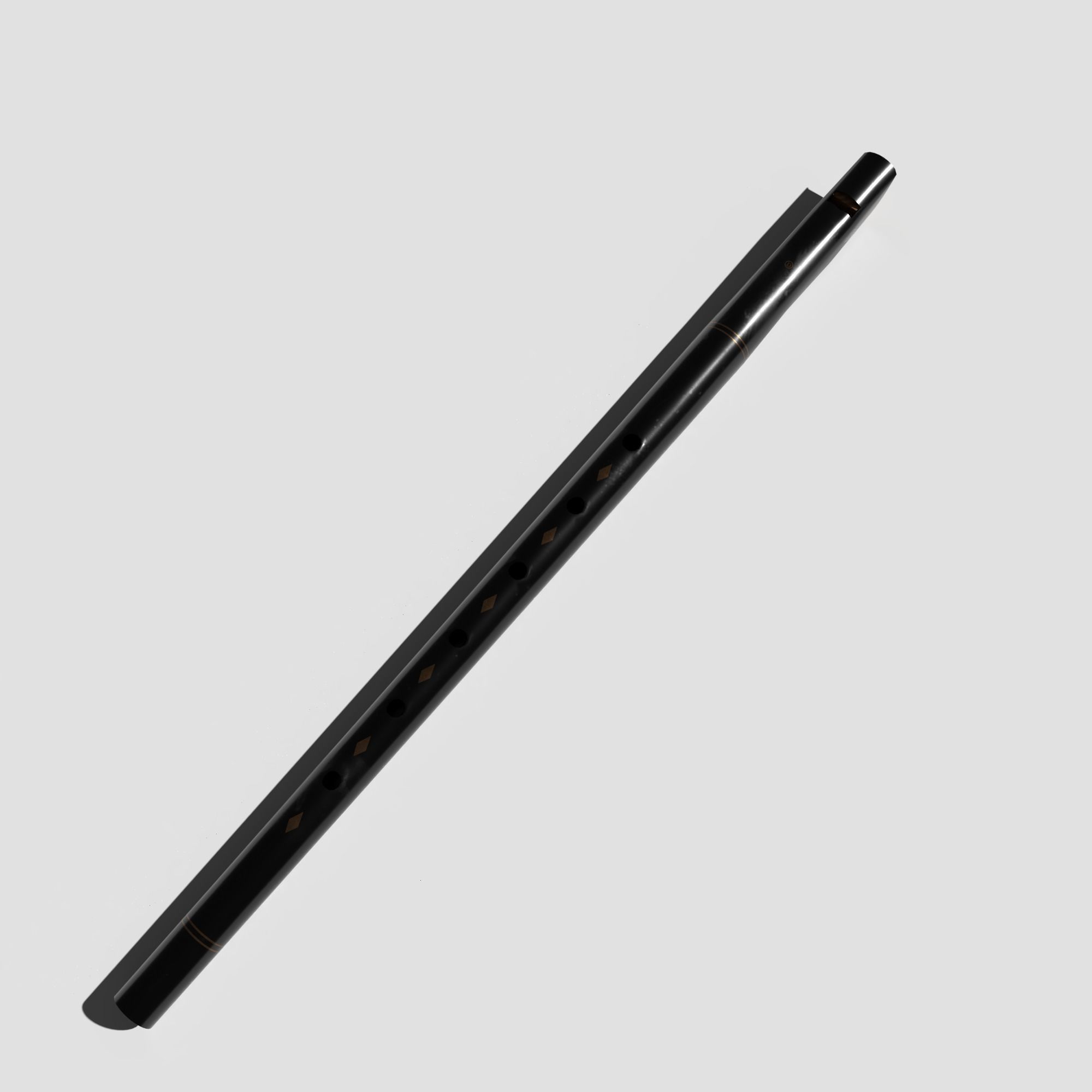 Tin Whistle Low-poly 3D model_8