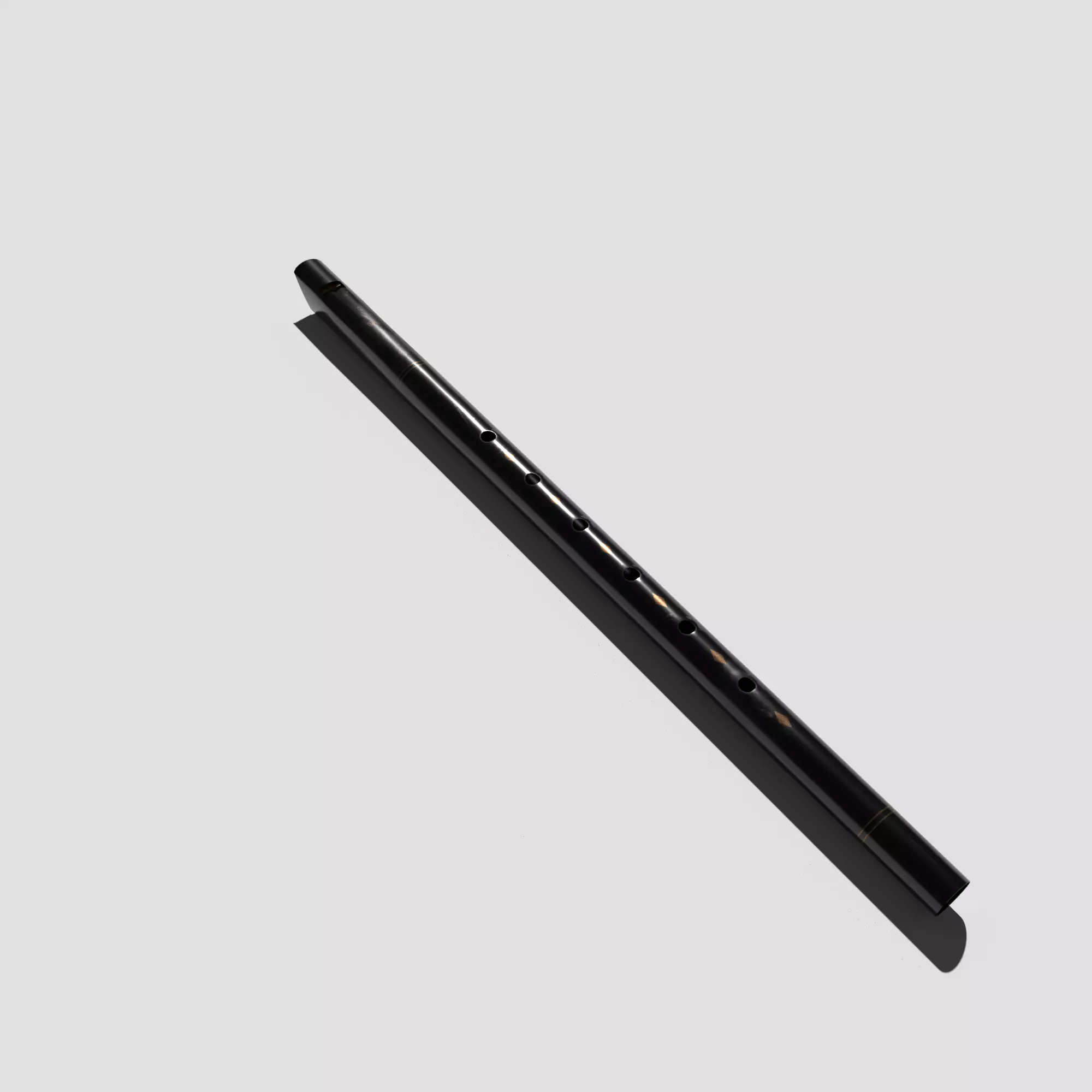 Tin Whistle Low-poly 3D model_0