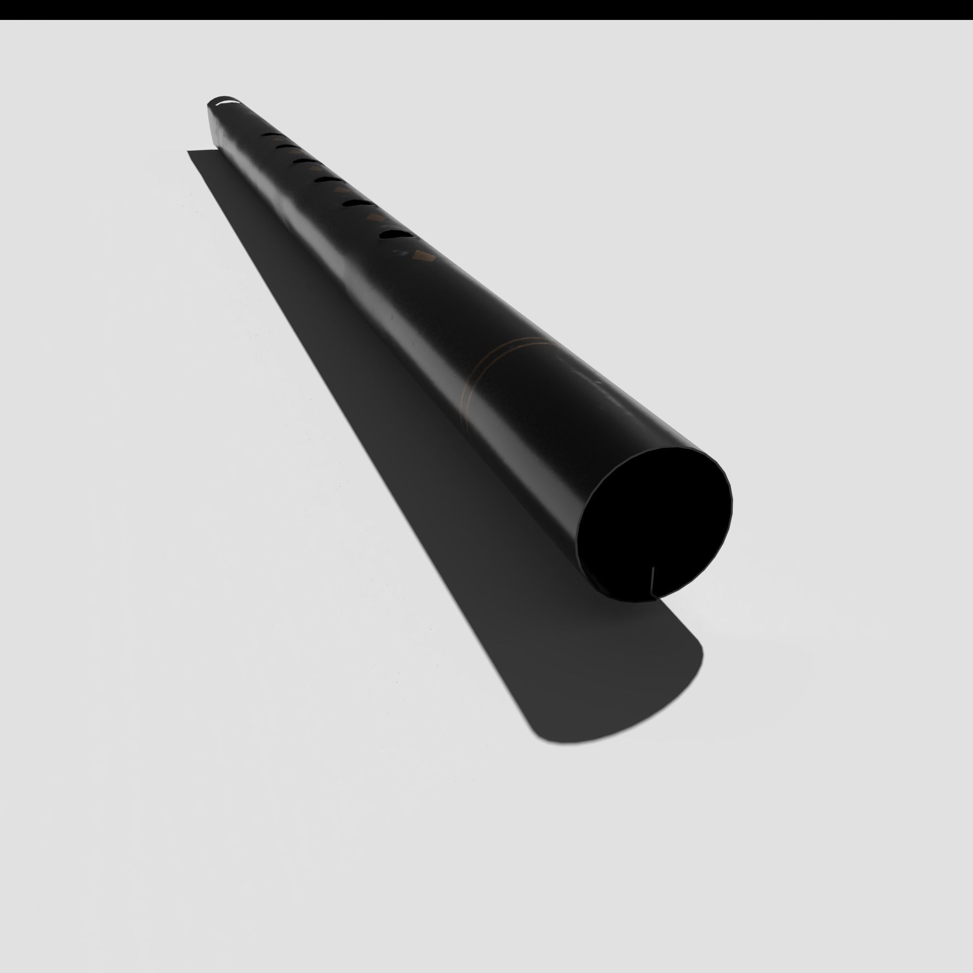 Tin Whistle Low-poly 3D model_4
