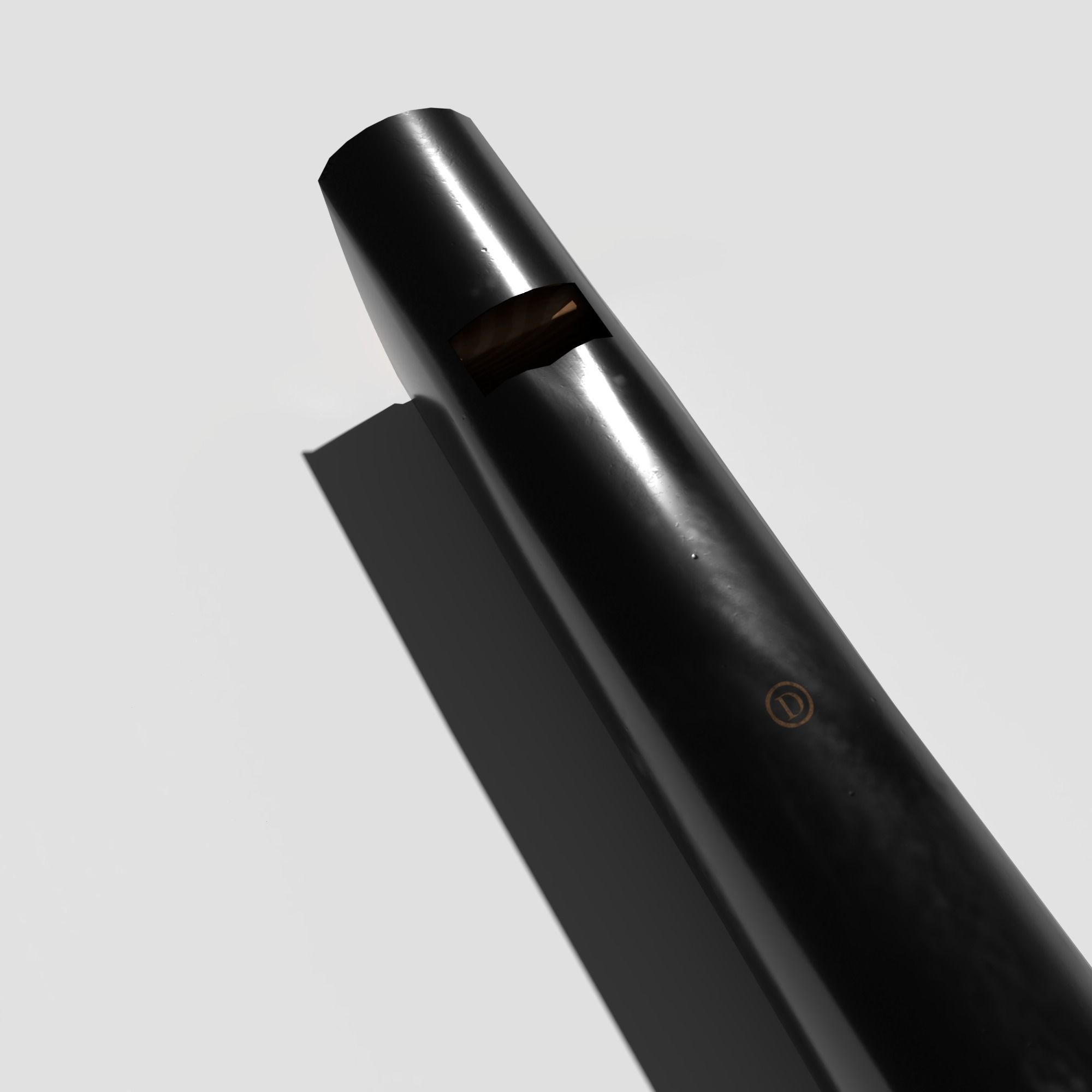 Tin Whistle Low-poly 3D model_2