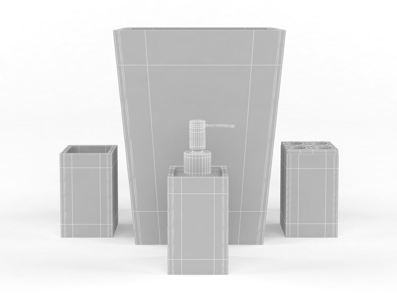 Bathroom Accessories Set 3D model_5