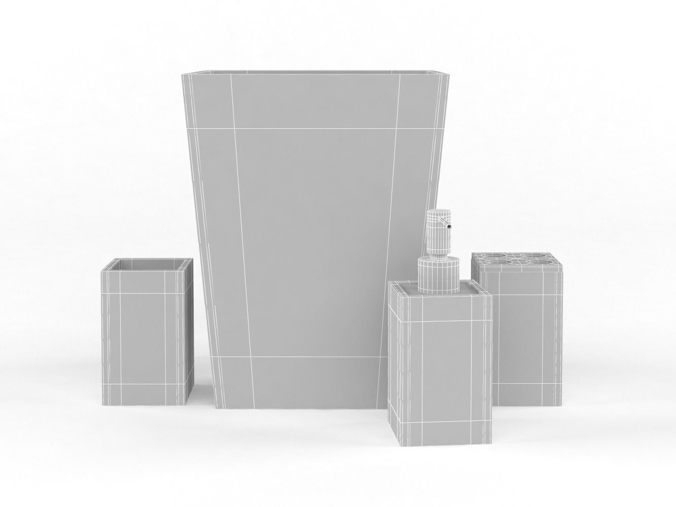 Bathroom Accessories Set 3D model_10