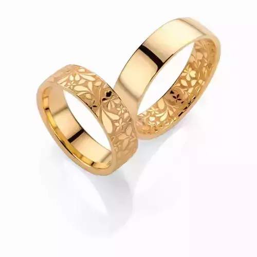 Wedding bands flora 3D print model
