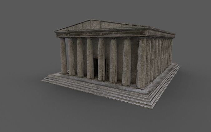 Ancient Greek temple low-poly Low-poly 3D model