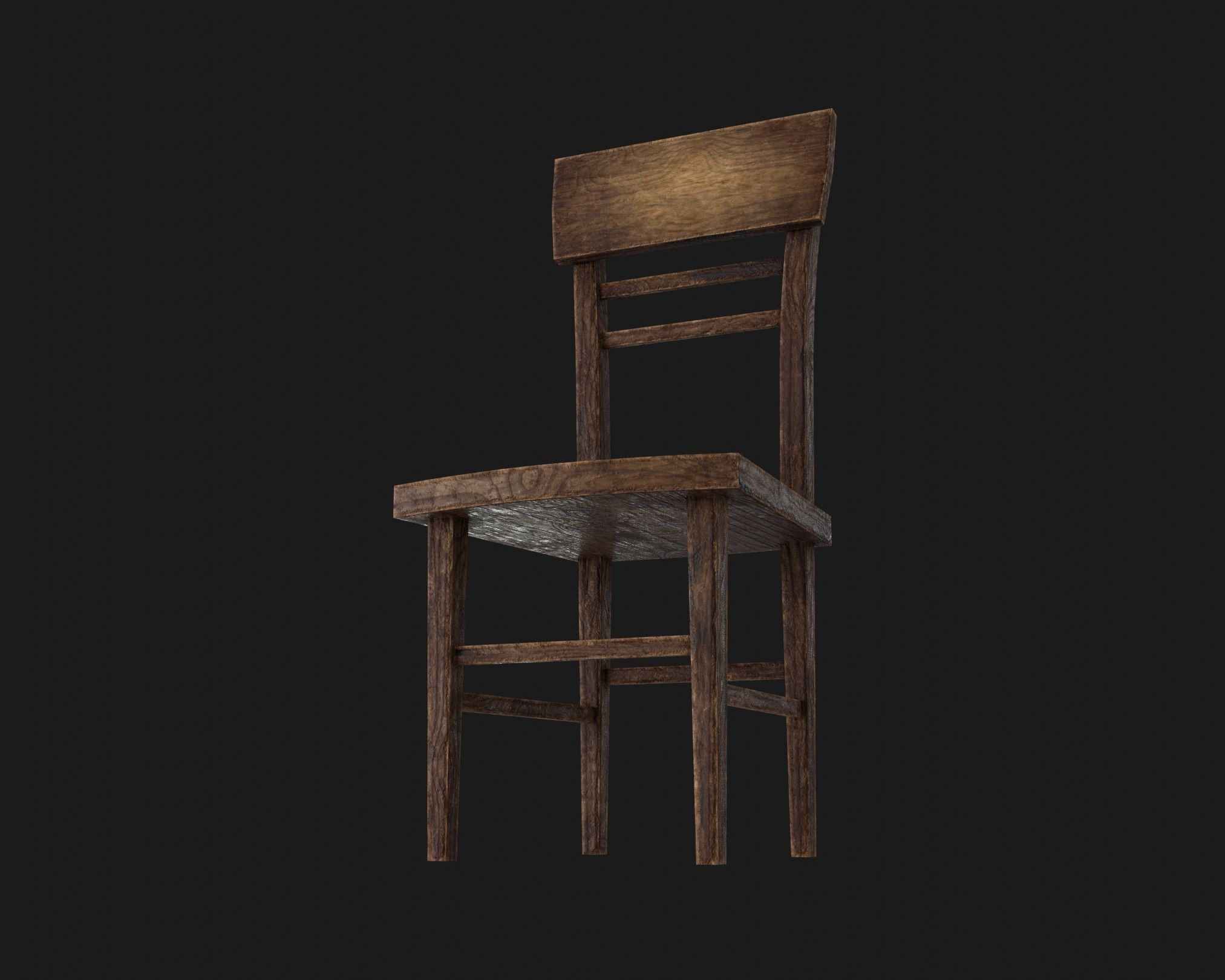 Old Wooden Chair Pack Low-poly 3D model_20