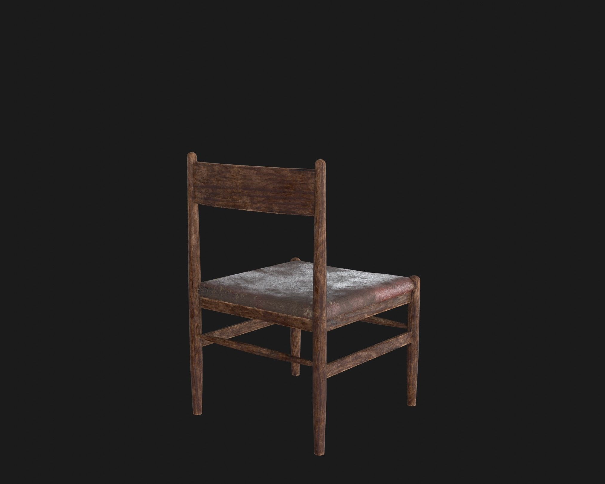 Old Wooden Chair Pack Low-poly 3D model_17