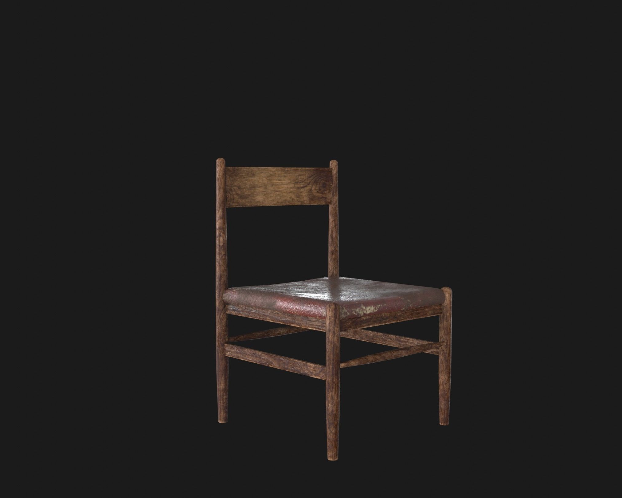 Old Wooden Chair Pack Low-poly 3D model_14